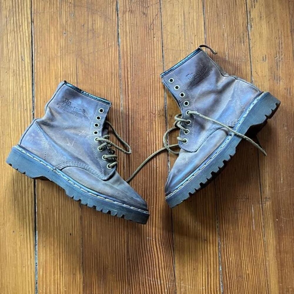 Dr-martens Men's Brown and Tan Boots